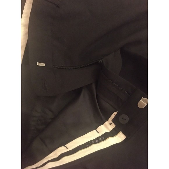 Lot of 3! Theory Women's Mid Rise Straight Leg Trousers Pants Black Size 4 6 ga. - Picture 9 of 12
